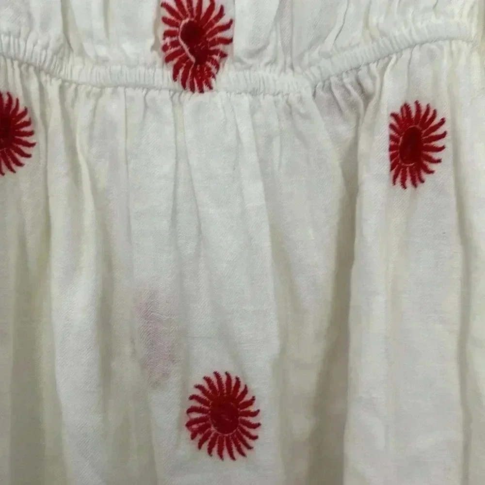 NEW Free People Emory Embroidered Cotton-Linen Blend Midi Dress Ivory NWOT Sz S - Picture 14 of 14